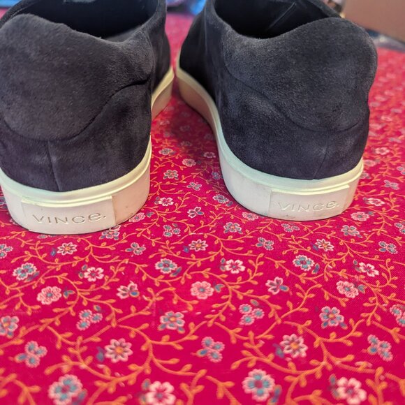Vince Cantara Suede Sneakers Slip On Normcore Preppy Navy Blue Shoes Leather - Picture 7 of 9